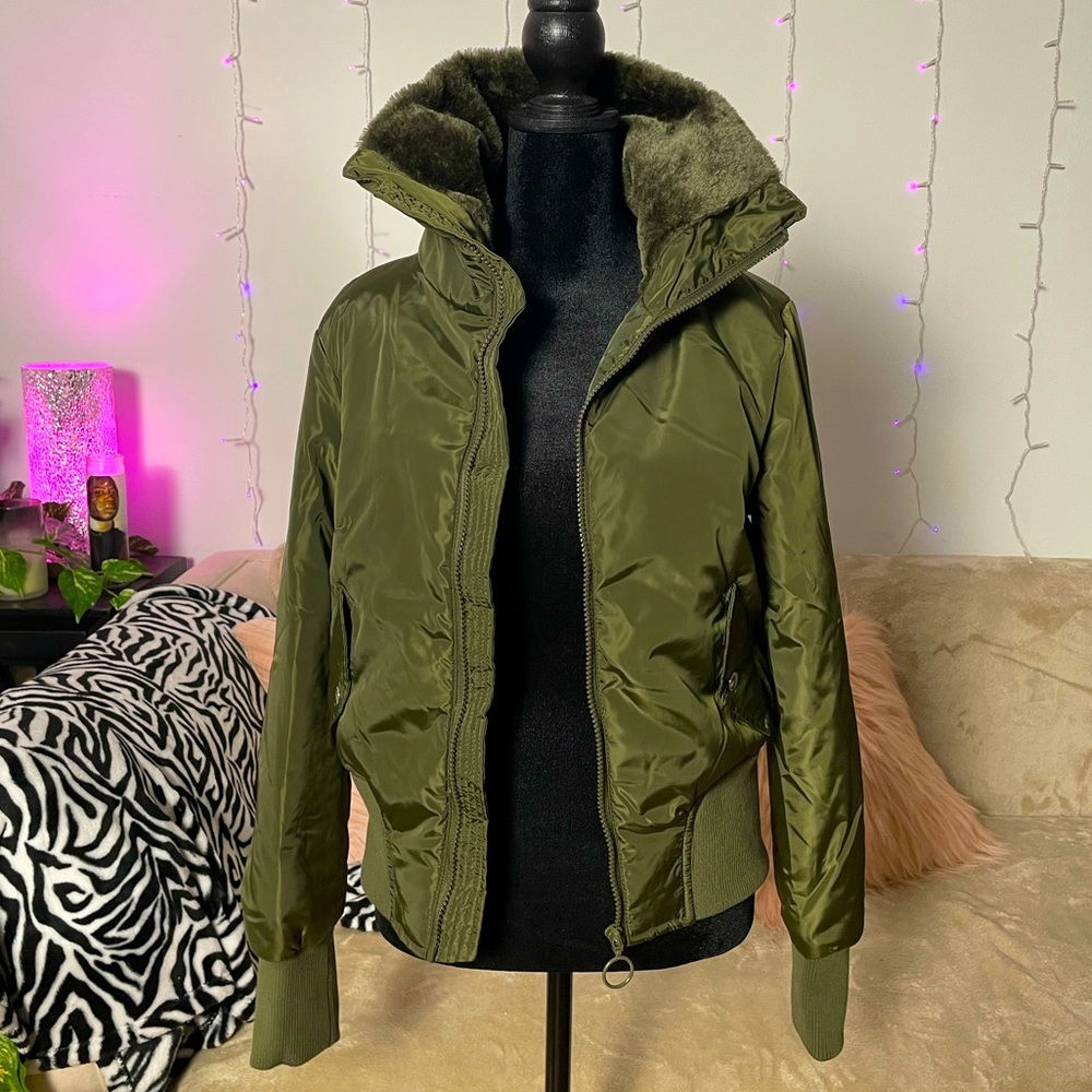 Olive bomber jacket